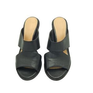 Ugg Celia Black Leather Slide On Women Size 8 Worn 1 X